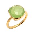 green chalcedony gold plated ring