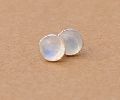 silver moonstone gold plated ear stud