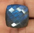 17X17mm Labradorite Faceted Cushion Cut Blue Flashing Labradorite Gemstone
