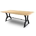 Industrial Wood Metal Cast Iron Dining Table