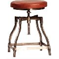 adjustable Bar stool with genuine leather seat