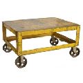 Cart Coffee Table with old wood Top