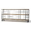 metal 3 Tier book shelf with wooden plank AND wheels