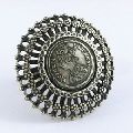 Excellent Oxidized Carving Design ring