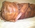 Round Leather Duffel Bag
