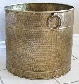 Brass hammered planter