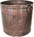 copper hammered large outdoor planter
