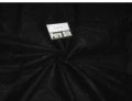 Cotton organdy fabric black with black embroidery