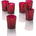 RED GLASS VOTIVES CANDLE HOLDER