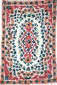 CHAINSTITCH TAPESTRY WOOLEN RUG, PINK AND BLUE EMBROIDERY 2X3 FEET