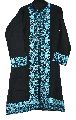 EMBROIDERED WOOLEN COAT BLACK, BLUE EMBROIDERY