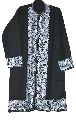 EMBROIDERED WOOLEN COAT BLACK, GREY AND WHITE EMBROIDERY