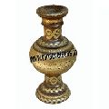 Brass Inlay Wooden Flower Vase