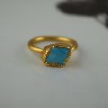 Turquoise Gemstone Gold Plated Ring