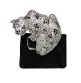 gold panther shape black and white diamond ruby ring