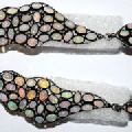 Memoria Natural Ethiopian Opal Gemstone and Diamond Solid 925 Silver Earring