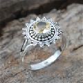 CITRINE FACETED GEMSTONE SILVER RING