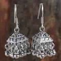 Plain Silver Jhumka Designer Earring