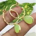 Prehnite Chalcedony Gemstone 925 Sterling Silver With 0.5 Micron Gold Plated