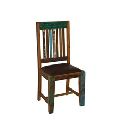Reclaimed Rustic Wood Dining Chair With Cushion Seat