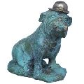 Brass Animal Sculpture Dog with ha