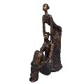Lady with man metal statue home decor figure