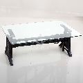 Artistic Industrial Style Glass Coffee Table
