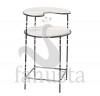 Kidney Shaped Glass and Marble Side Table