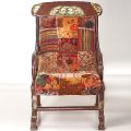 Wooden Lounge Chair with Velvet Fabric