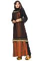 Women Stylish Plain Lining Abaya Burkha