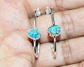 925 Sterling Silver Natural Gemstones Turquoise Rough Stud Posting Earring