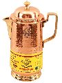 Copper Hammered Design Jug With Brass Handle 1600 ML