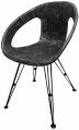 Industrial Comfortable Leather Round Seat Leisure Chair, Dining Arm Chair