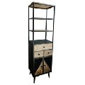 Industrial Handcrafted Cabinet with Drawers and Bookshelves