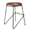 Industrial leather seat bar stool