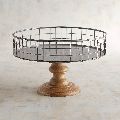Metal Wire & Wood Cake Stand