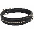 Black Leather Dog Collars With Crystals