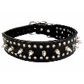 Black Spiked Leather Dog Collars