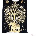 Golden Elephant Tapestry Hippie Boho Tree