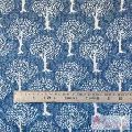 Handmade Tree Of Life Block Printed Indigo Blue Cotton Fabric-Craft Jaipur