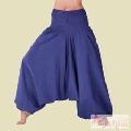 Navy Blue Women Cotton Harem Pants Men Yoga Afghani Trouser-Craft Jaipur
