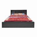 Soluble Solid Wooden Queen Size Bed (Dark Brown)