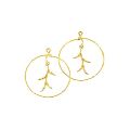ROUND SHAPE LIFE GOLD EARWIRE