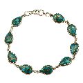 blue copper turquoise gemstone silver bracelet