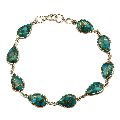 Blue Copper Turquosie Gemstone Silver Bracelet