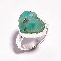 Emerald Raw Gemstone 925 Sterling Silver Ring Size US 5.75
