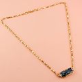 Kyanite Raw Gemstone 925 Sterling Silver Gold Plated Necklace
