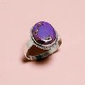 Sterling Silver purple copper turquoise silver ring