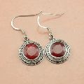 Lavie Jewelz Red ruby wedding silver earrings
