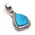 Sleeping Beauty Turquoise Gemstone 925 Sterling Silver Pendant
